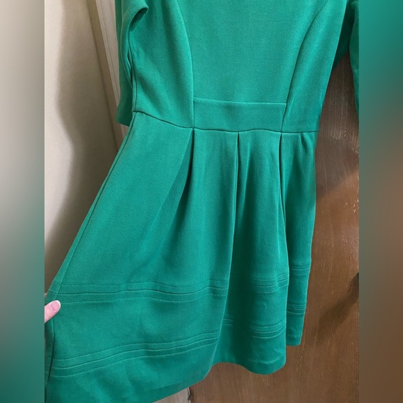 BODEN Libby Ponte Jersey Green Dress Women 10R A-Line Cotton-Blend Stretch - Picture 5 of 13
